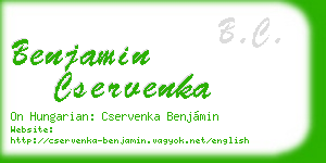 benjamin cservenka business card